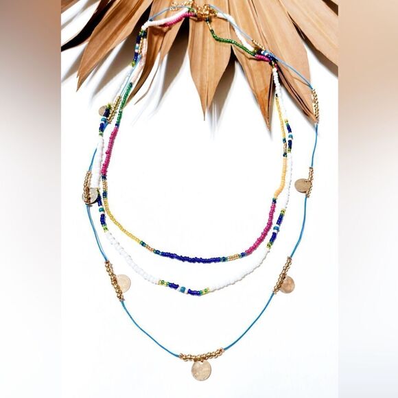 Multicolor beaded necklace #957 - Picture 1 of 2